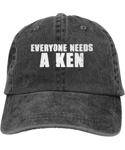 Men Women Baseball Hats Adjustable Everyone Needs a Ken Washed Denim Low Profile Dad Hat Black $9.54 Baseball Caps