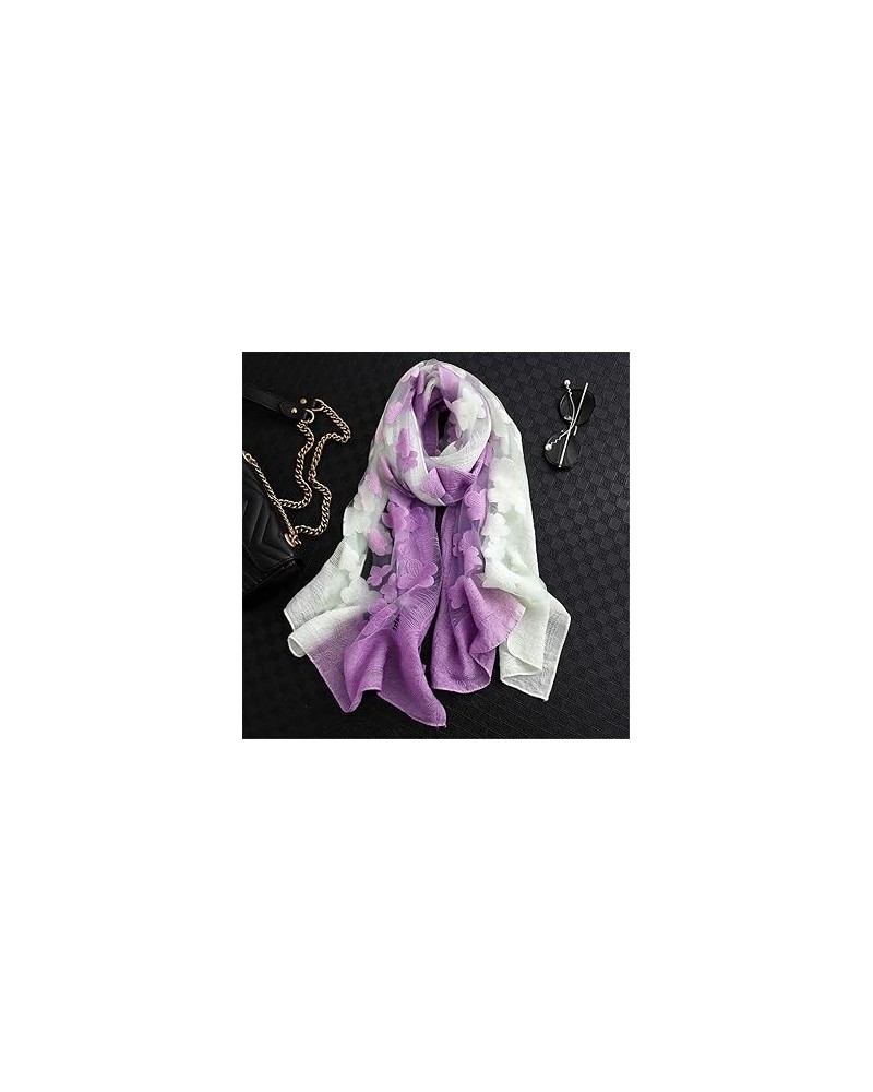 Color Matching Women Scarf Summer Silk Scarves For Lady Shawls And Wraps Organza Hollowed Flowers Beach Stoles Bandana Scarf ...