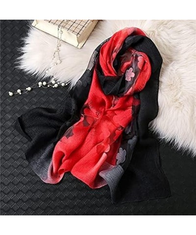 Color Matching Women Scarf Summer Silk Scarves For Lady Shawls And Wraps Organza Hollowed Flowers Beach Stoles Bandana Scarf ...