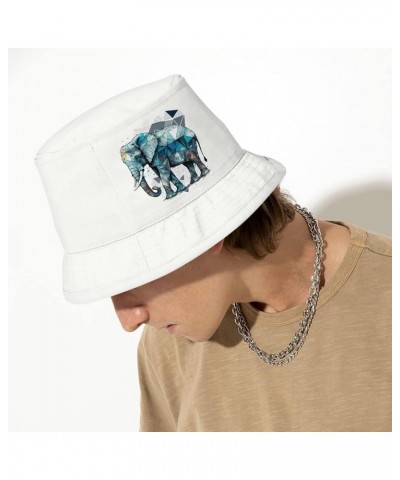 Elephant Print Bucket Hat - Unique Hat - Animal Bucket Hat White $12.16 Bucket Hats