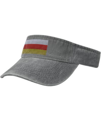 Flag of South Ossetia Knitting Effect Sun Visor Hats for Women Men Adjustable Cotton Sun Hat Golf Cap Gray $9.79 Visors