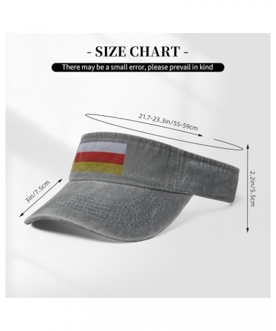 Flag of South Ossetia Knitting Effect Sun Visor Hats for Women Men Adjustable Cotton Sun Hat Golf Cap Gray $9.79 Visors