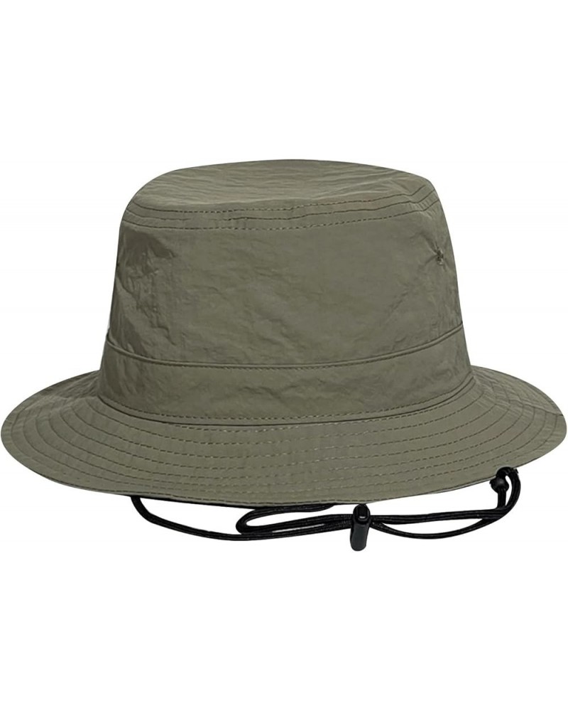 Mens and Womens Summer Leisure Outdoor Mountaineering Jungle Sun Big Brim Fishermans Hat Sun Hat Hat Waterproof A-army Green ...