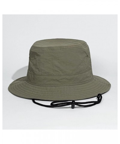 Mens and Womens Summer Leisure Outdoor Mountaineering Jungle Sun Big Brim Fishermans Hat Sun Hat Hat Waterproof A-army Green ...