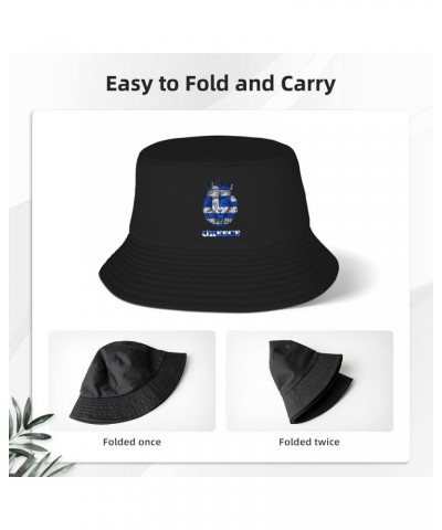 Bucket Hat for Men Women Adult Printed Fishing Hats Sun Hats Novelty Bucket Hats for Man Woman Black Lion Greece Flag $9.65 B...