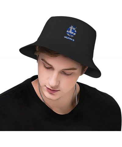 Bucket Hat for Men Women Adult Printed Fishing Hats Sun Hats Novelty Bucket Hats for Man Woman Black Lion Greece Flag $9.65 B...