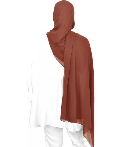 Premium Chiffon Hijab Head Scarf Shawl Wrap for Muslim Women Lightweight Brick Red $7.64 Scarves