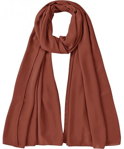 Premium Chiffon Hijab Head Scarf Shawl Wrap for Muslim Women Lightweight Brick Red $7.64 Scarves