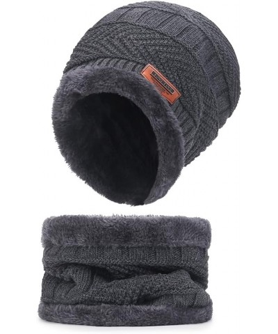 Womens Winter Warm Crocheted Hats Scaves Set for Men Beanies Thick Wrap Wool Knit Beanie Hat & Wraps Set Set Grey 04 $8.09 Sk...