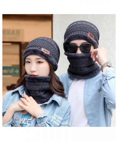 Womens Winter Warm Crocheted Hats Scaves Set for Men Beanies Thick Wrap Wool Knit Beanie Hat & Wraps Set Set Grey 04 $8.09 Sk...