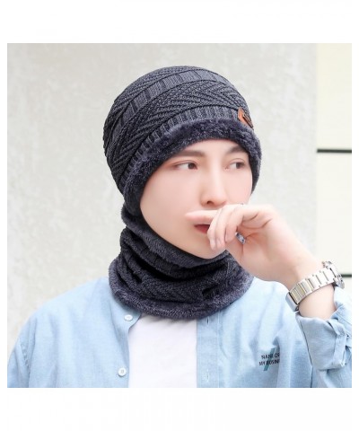 Womens Winter Warm Crocheted Hats Scaves Set for Men Beanies Thick Wrap Wool Knit Beanie Hat & Wraps Set Set Grey 04 $8.09 Sk...