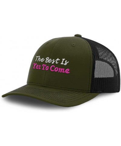 Trucker Hat Baseball Cap The Best is Yet to Come Style B Cotton Dad Hats for Men & Women Loden Black $14.55 Baseball Caps