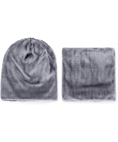 Womens Winter Warm Crocheted Hats Scaves Set for Men Beanies Thick Wrap Wool Knit Beanie Hat & Wraps Set Set Grey 04 $8.09 Sk...