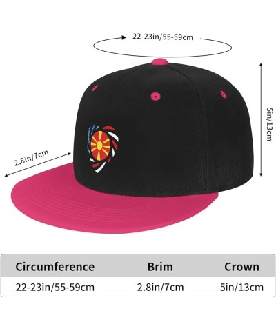 We Heart America and North Macedonia Love Forever Baseball Cap for Men Women Snapback Hat Adjustable Flat Bill Hats Pink $12....