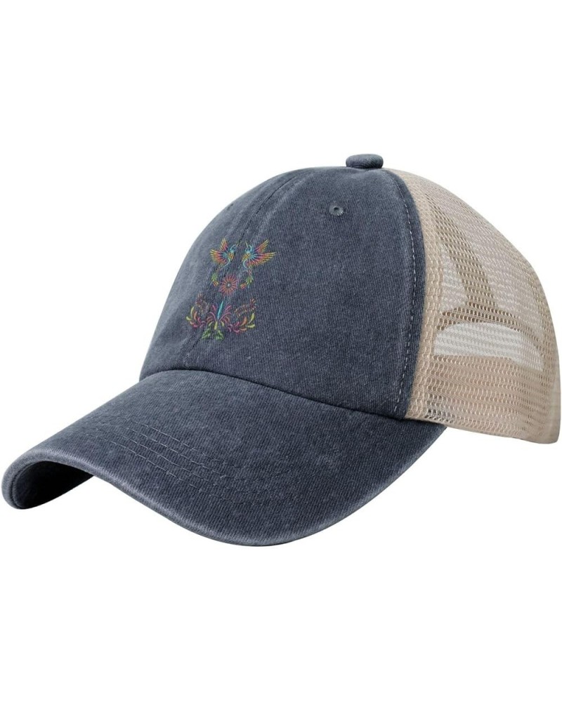 Beautiful Hummingbirds Baseball Cap Women Men Mesh Back Hats Vintage Cowboy Hat Dad Caps Navy Blue $13.95 Cowboy Hats