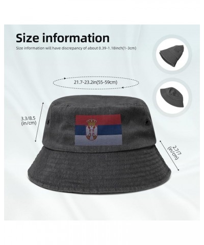 Flag of Serbia Knitting Effect Bucket Hat for Women Men Summer Travel Sun Hat Outdoor Cap Funny Bucket Hats Black $10.23 Buck...