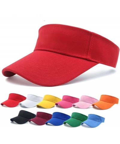 Cotton Outdoor Topless hat Visor Sun hat Volunteer Travel Sun hat One Size Yellow $15.66 Sun Hats