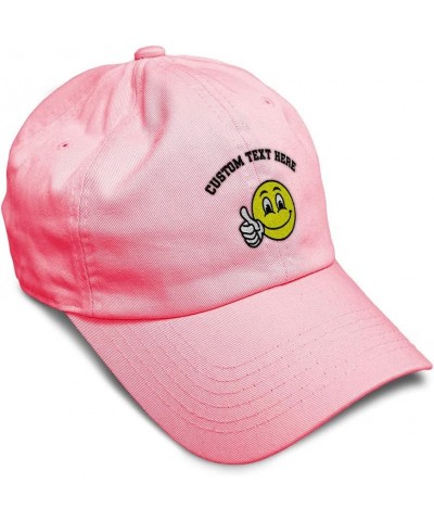 Custom Soft Baseball Cap Smile Smile Happy Face Embroidery Happiness Twill Cotton Dad Hats for Men & Women Coral Personalized...