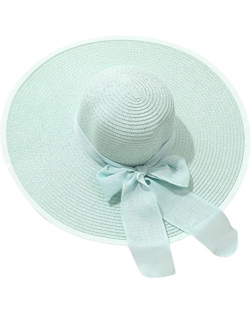 Women Solid Woven Bucket Hat Beach Stra Hat Sun Hat Fashion Foldable Packable Fishing Hat for Summer Green $6.38 Sun Hats