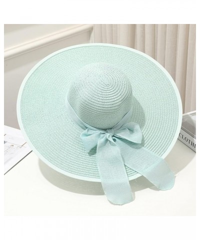 Women Solid Woven Bucket Hat Beach Stra Hat Sun Hat Fashion Foldable Packable Fishing Hat for Summer Green $6.38 Sun Hats