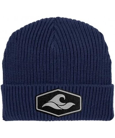 Koloa Surf Hexagon Cuffed Beanies Navy With Hexagon Patch $14.72 Skullies & Beanies