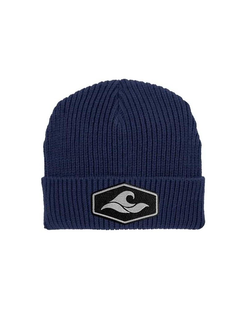 Koloa Surf Hexagon Cuffed Beanies Navy With Hexagon Patch $14.72 Skullies & Beanies