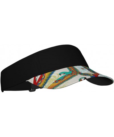 Parrot Art Pattern Adult Sunscreen Visor Cap Uv-Resistant Brim Cap Adjutable Empty Top Baseball Cap Unisex $11.45 Visors