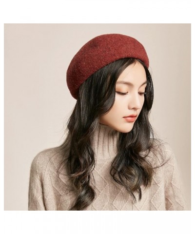 Beret for Women Girls French Artist Warm Wool Winter Beanie Hats Vintage Plain Berets Cap Black $16.52 Berets