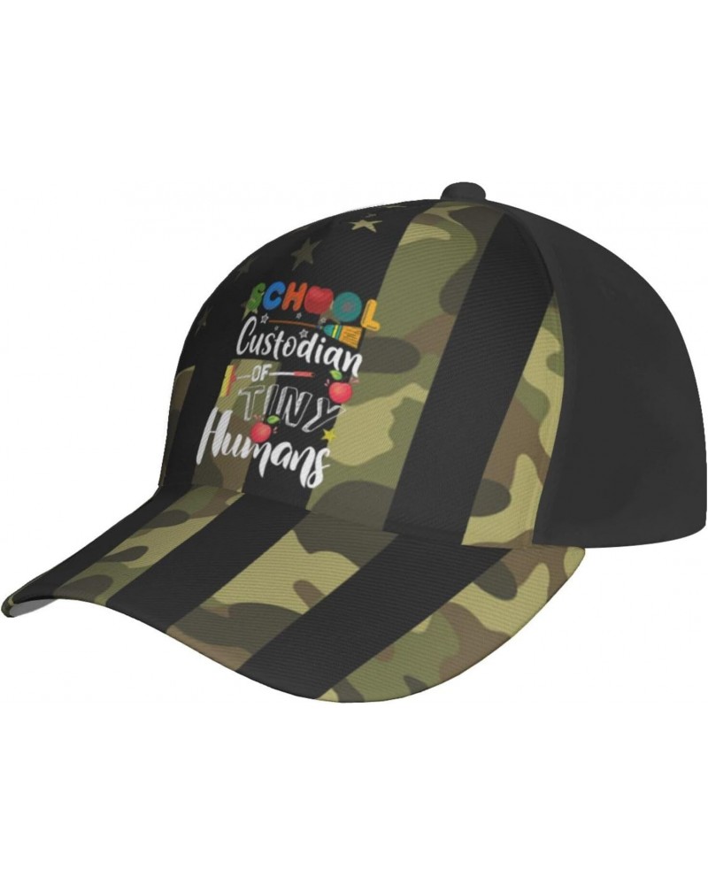 School Custodian of Tiny Humans Cap Tucker Hat Adjustable Sports Baseball Caps9 Black $16.94 Baseball Caps