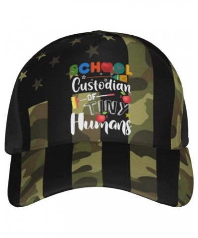 School Custodian of Tiny Humans Cap Tucker Hat Adjustable Sports Baseball Caps9 Black $16.94 Baseball Caps