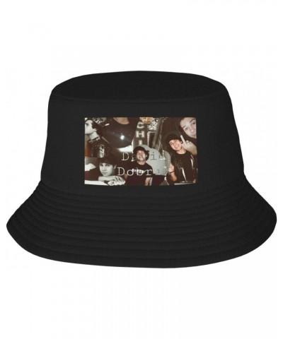 David Muisc and Dobrik Bucket Hat Unisex Printed Reversible Fisherman Cap Outdoor Sun Hat Black $9.92 Bucket Hats