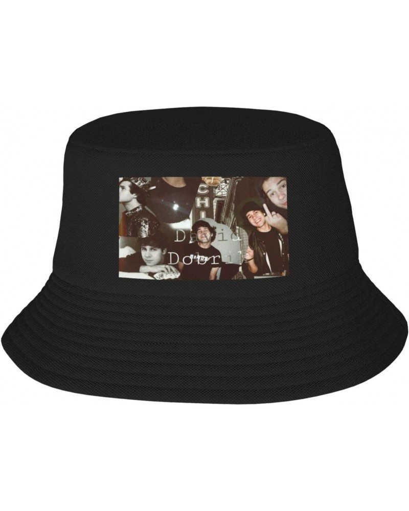 David Muisc and Dobrik Bucket Hat Unisex Printed Reversible Fisherman Cap Outdoor Sun Hat Black $9.92 Bucket Hats