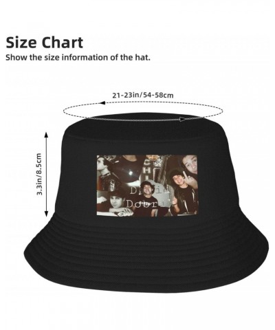 David Muisc and Dobrik Bucket Hat Unisex Printed Reversible Fisherman Cap Outdoor Sun Hat Black $9.92 Bucket Hats