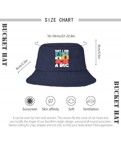 Wait I See A Bug Bucket Hats Bucket Hats Flodable Men Hats for Camping Accessories for Swimming Pool Must Haves Navy $9.67 Bu...