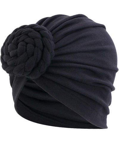 Women Braid Turban Cap Pre Tied Head Wraps Hats Stretchy African Muslim Chemo Cancer Hair Wraps Lady Birthday Black $5.34 Sku...