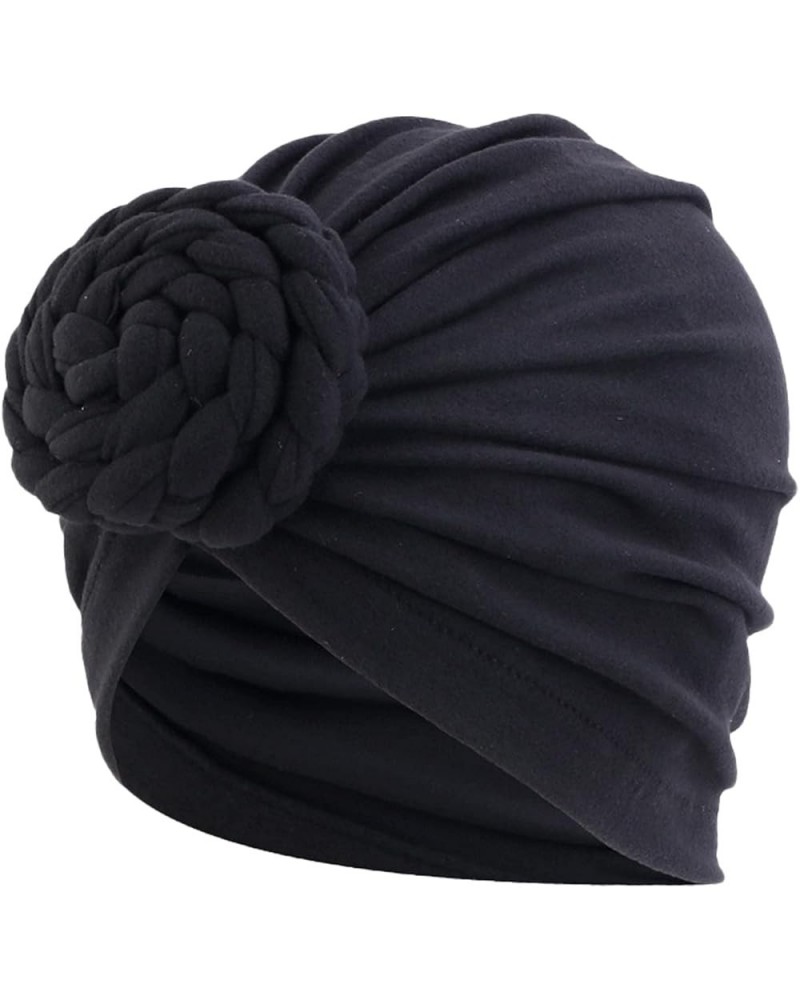 Women Braid Turban Cap Pre Tied Head Wraps Hats Stretchy African Muslim Chemo Cancer Hair Wraps Lady Birthday Black $5.34 Sku...