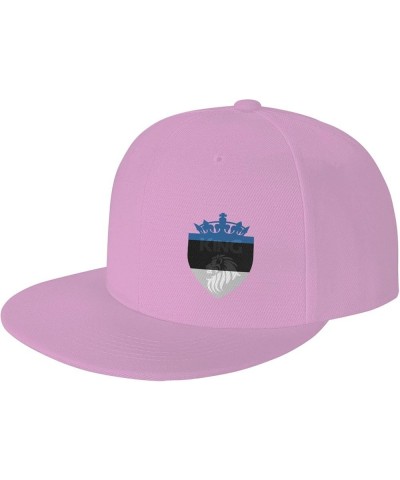 Snapback Baseball Cap Crown Lion Estonia Flag Classic Dad Trucker Flat Bill Brim Hat Pink $8.60 Baseball Caps