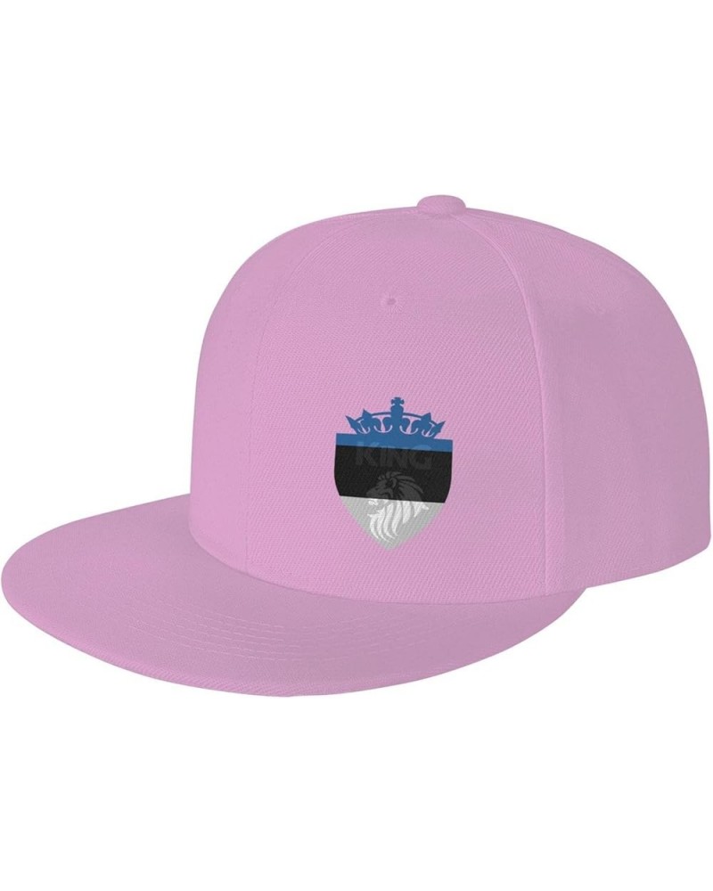 Snapback Baseball Cap Crown Lion Estonia Flag Classic Dad Trucker Flat Bill Brim Hat Pink $8.60 Baseball Caps