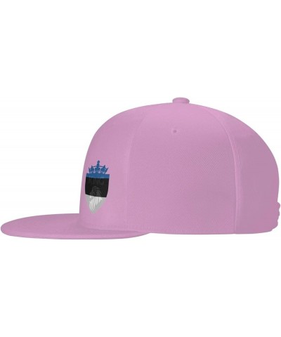 Snapback Baseball Cap Crown Lion Estonia Flag Classic Dad Trucker Flat Bill Brim Hat Pink $8.60 Baseball Caps