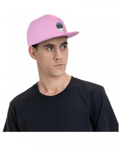 Snapback Baseball Cap Crown Lion Estonia Flag Classic Dad Trucker Flat Bill Brim Hat Pink $8.60 Baseball Caps