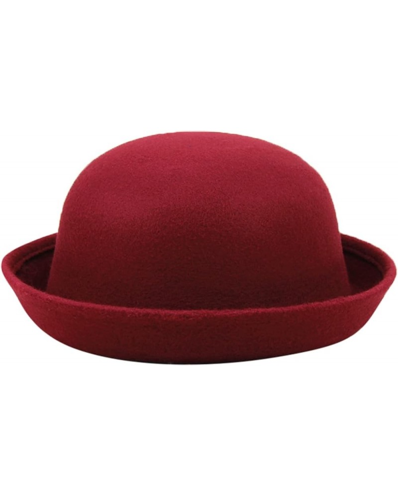 Winter Wool Knit Cloche Hat 1920 Vintage Benie Cap Bowler Church Bucket Hat for Women Ladies Wine $6.11 Bucket Hats