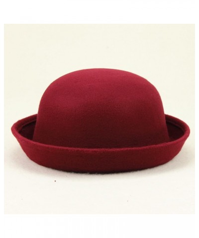 Winter Wool Knit Cloche Hat 1920 Vintage Benie Cap Bowler Church Bucket Hat for Women Ladies Wine $6.11 Bucket Hats