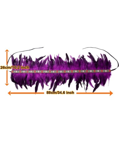 Men's Feathers Shawl Scarf Punk Gothic Halloween Party Carnival Fashion Shawl Scarves Clothing Decorative Purple $11.99 Scarves