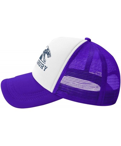 Middlebury College Logo Trucker Hats for Both Men and Women - Mesh Baseball Snapback Hats Purple $17.48 Baseball Caps