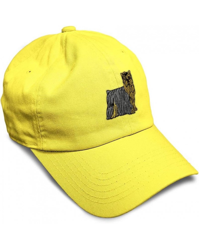 Soft Baseball Cap Yorkshire Terrier Embroidery Dogs Breed Cotton Sideview Dad Hats for Men & Women Yellow Design Only $15.07 ...