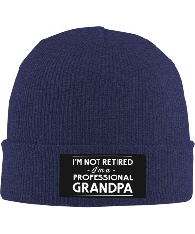 I'm Not Retired I'm A Professional Grandpa Retirement 2024 Beanie Hat Men Winter Knit Hat Women Skull Cap Black Navy Blue $10...