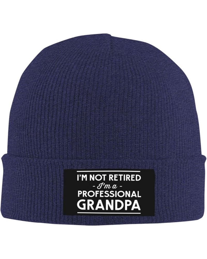 I'm Not Retired I'm A Professional Grandpa Retirement 2024 Beanie Hat Men Winter Knit Hat Women Skull Cap Black Navy Blue $10...