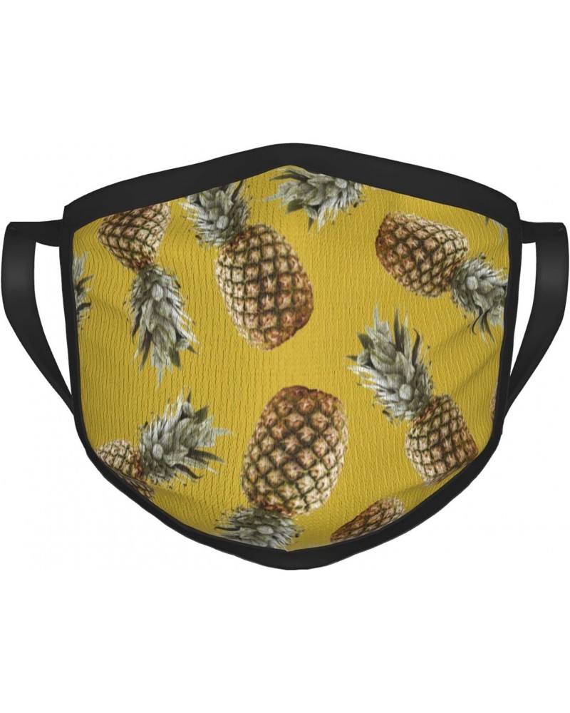 Tropical Pineapples Face Mouth Cover for Unisex Creative Print Nose Protect Shield $9.11 Balaclavas