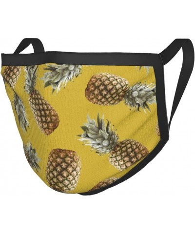 Tropical Pineapples Face Mouth Cover for Unisex Creative Print Nose Protect Shield $9.11 Balaclavas