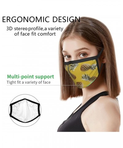 Tropical Pineapples Face Mouth Cover for Unisex Creative Print Nose Protect Shield $9.11 Balaclavas